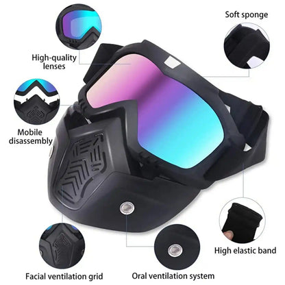 Face Helmet Mask for Bike Riders with Glasses